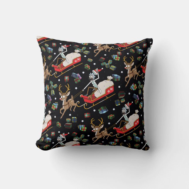 Coussin Rick et Morty | Christmas Reindeer Sleigh Motif (Recto)