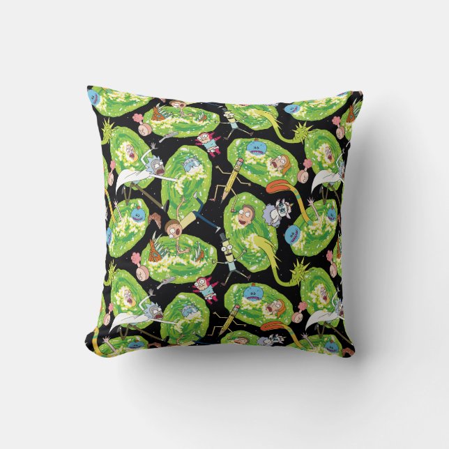 Coussin RICK ET MORTY™ | Motif de portails en panne (Recto)