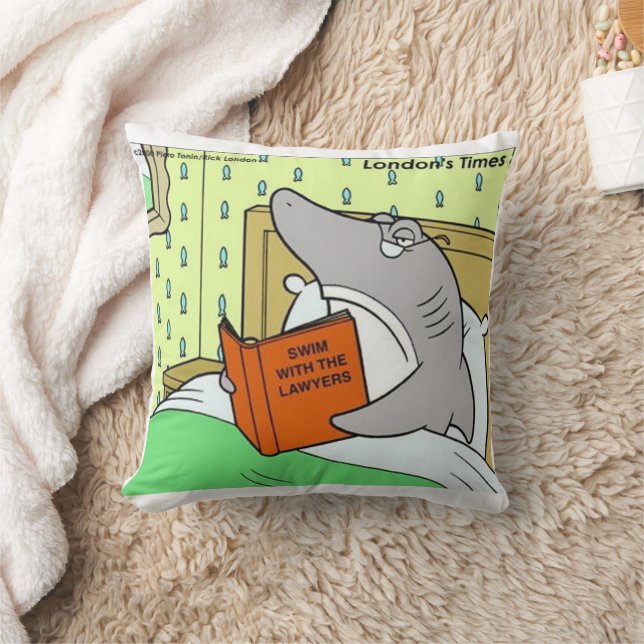 Coussin Rick London BD avocat requin drôle (Couverture)