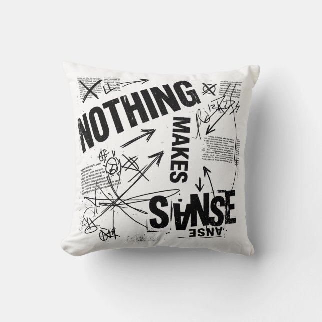 Coussin RIEN N'A DE SENS | Statement Anti Design Brutalist (Recto)