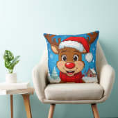 Coussin Rindeer De Dessin Avec Chapeau De Père Noël (Chaise)