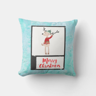 Coussin Rindeer De Noël Dans Un Gros Chaud