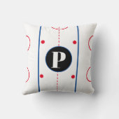 Coussin Rink de hockey sur glace personnalisé Nom Monogram (Verso)