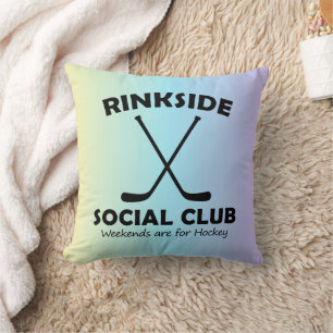 Coussin Rinkside Social Club Fête des Mères Cadeau Hockey
