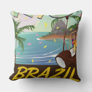 Coussin rio de janeiro Brésil impression de voyage rétro.