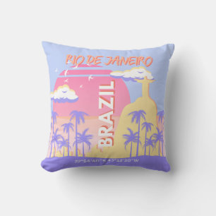 Coussin Rio de Janeiro Brésil Travel Art Blue Poster