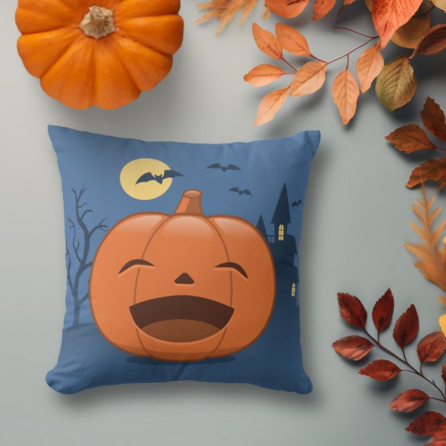 Coussin Rire le Citrouille d'Halloween (Créateur téléchargé)