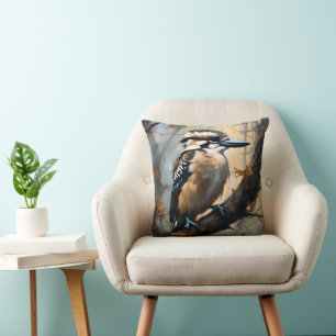 Coussin Rires de charme : Kookaburra dans peinture à huile