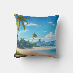 Coussin Rivage de plage sablonneuse d'île océanique tropic