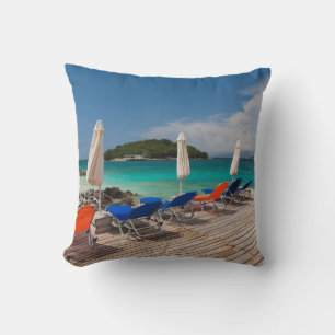 Coussin Riviera albanaise, Ksamil, front de mer de la vill