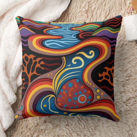 Coussin Rivière, autochtone, rêveur. (Couverture)