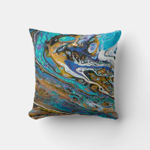 Coussin Rivière Run eau et pierres abstrait
