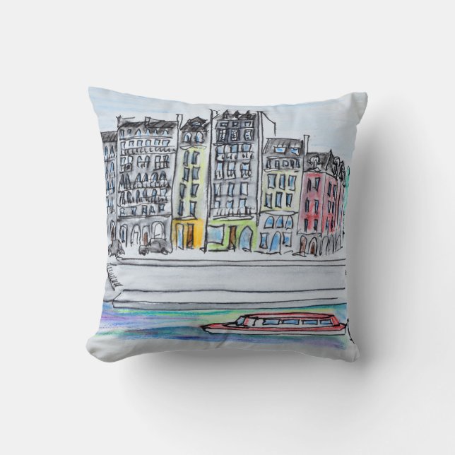 Coussin Rivière Seine | Île Saint-Louis, Paris (Recto)