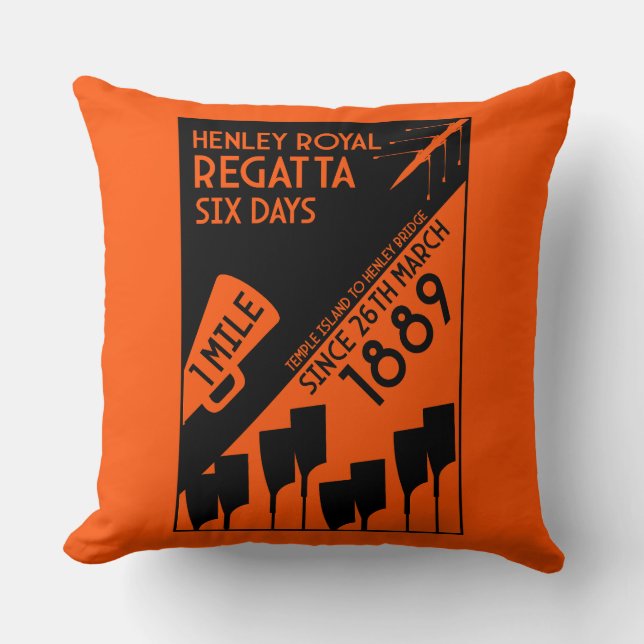 Coussin Rivière Thames Regatta - Vintage Retro Style Rowin (Recto)