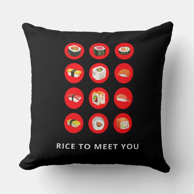 Coussin Riz Pour Vous Rencontrer T-Shirt Sushi (Recto)