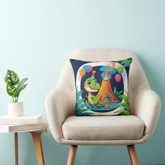 Coussin Roarsome Dino Throw Pillow (Chaise)