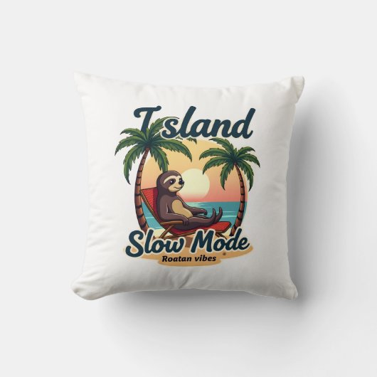 Coussin Roatan Sloth Vintage Island Relax Graphic 2 (Recto)