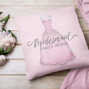 Coussin Robe d'aquarelle Mariage rose