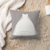 Coussin Robe de Mariée Moderne Élégance Mariage Chic Gris (Couverture)
