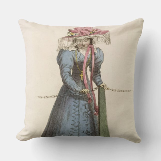 Coussin Robe de promenade, plat de mode d'Ackermann au (Recto)