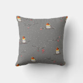 Coussin robin et motif de neige (Verso)