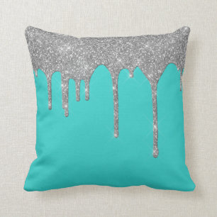 Coussin Robin's Oeuf Blue Silver Parties scintillant Drive