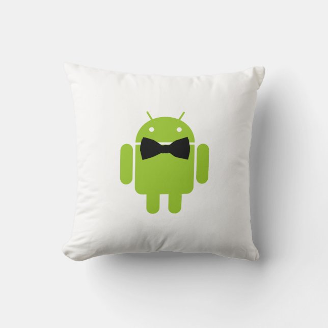 Coussin Robot Androïde vert à part entière (Recto)