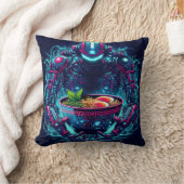 Coussin Robot Cyberpunk Futuriste Neon Nourriture Ramen (Couverture)