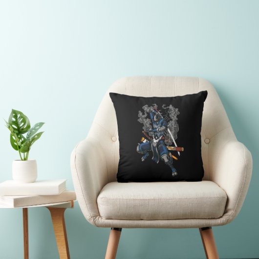 Coussin Robot Ninja Samurai Guerrier Arts Martiaux (Chaise)