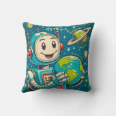 Coussin Robot vintage dans la science spatiale Découverte  (Verso)
