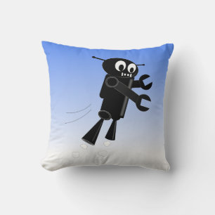 Coussin Robot volant noir