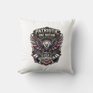 Coussin Roc Patriotique Aigle Crête Musique Rock Métal Pat