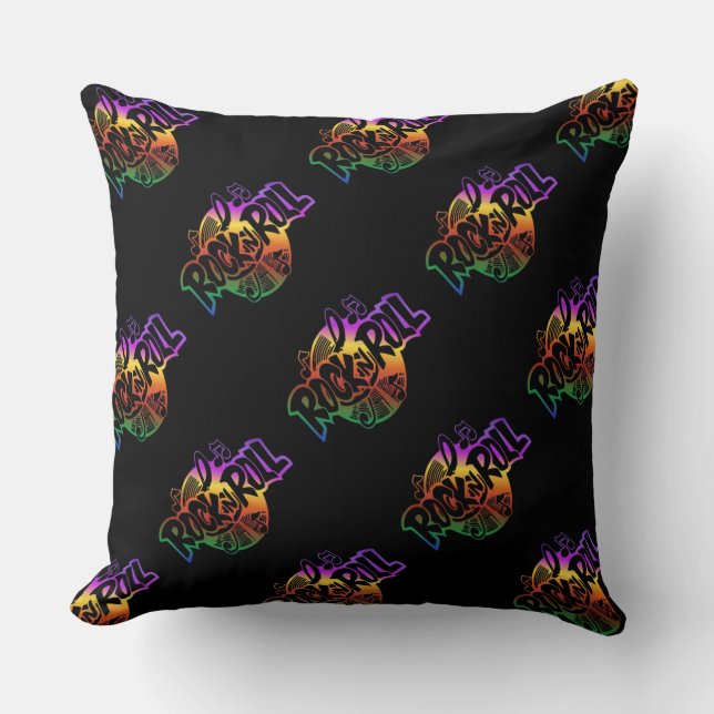 Coussin Rock and Roll Rainbow Music Motif Thaillow Pillow (Recto)