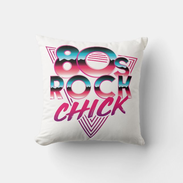 Coussin Rock Chick des années 80 1980 Music Lover (Recto)