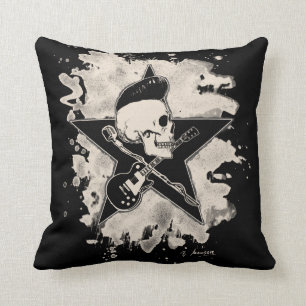 Coussin Rock-n-roll Skull - bleached