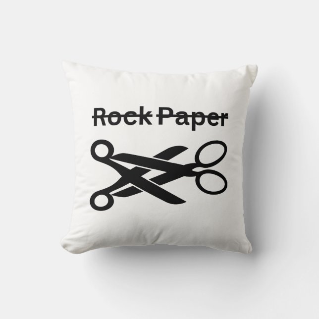 Coussin Rock Paper Scissors Funny Lesbian Theme (Recto)