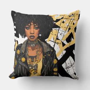 COUSSIN ROCK ROLL EN CUIR ROCK REBEL DE BEAUTÉ URBAINE NOI