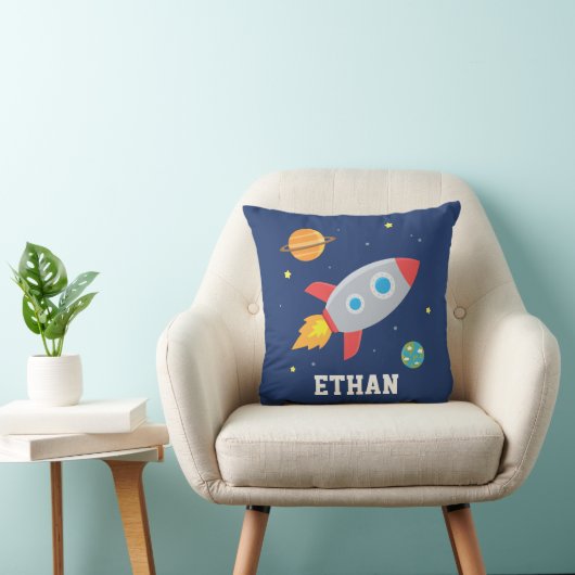 Coussin Rocket in Space, Planet and Stars, Nursery (Chaise)