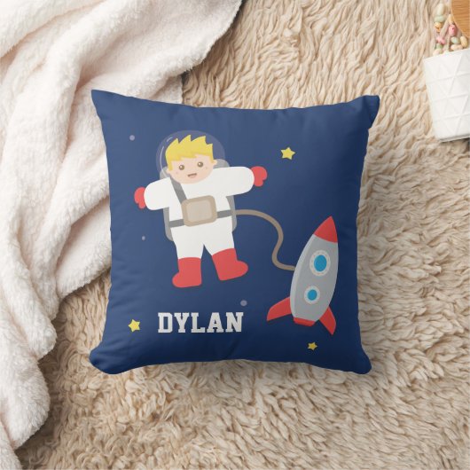 Coussin Rocket Space Salle des petits astronautes blondes (Couverture)