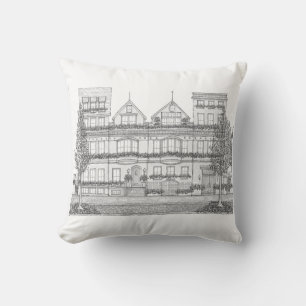 Coussin Rohome de la ville tirée à la main