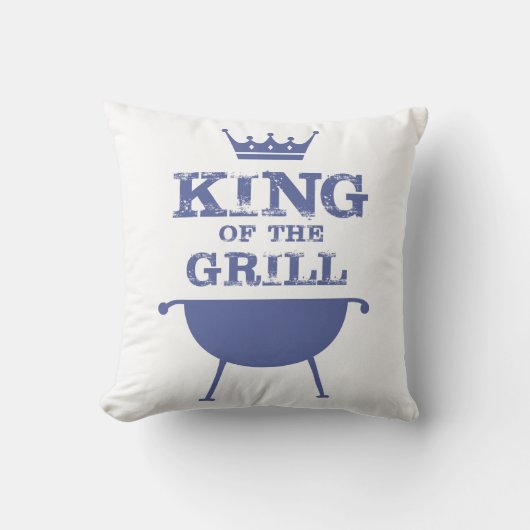 Coussin Roi Du Grill, Bleu (Recto)