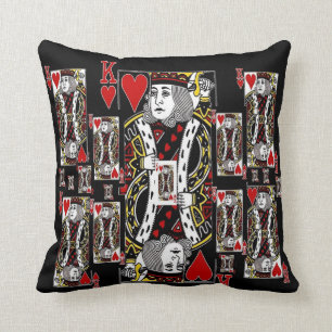 COUSSIN ROI NOIR DES COEURS CASINO CARTES DE JEUX