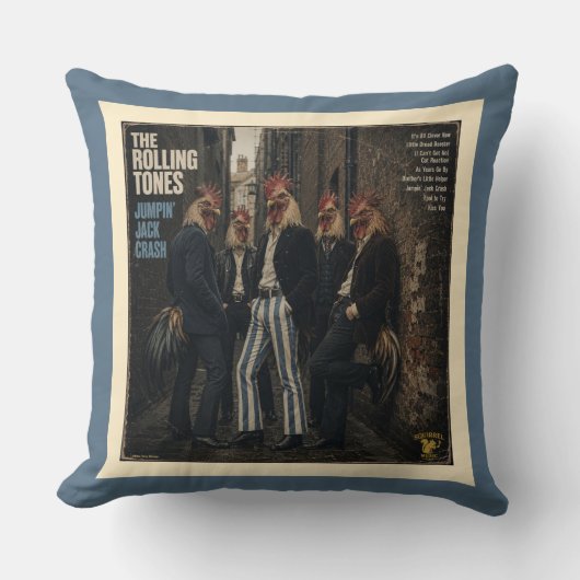 Coussin Rolling Tones : une parodie (Recto)