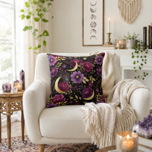 Coussin Romance Sombre Lune Céleste Violet Or