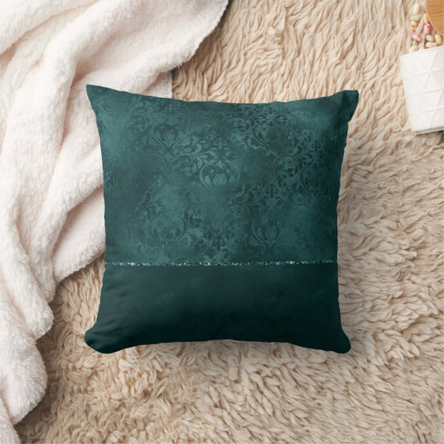 Coussin Romance Turquoise de minuit | Dark Satiny Grunge D (Couverture)
