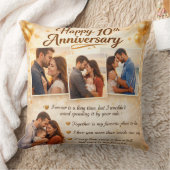 Coussin Romantic 10th Anniversary Couple Photo Collage (Couverture)