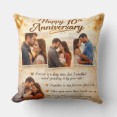 Coussin Romantic 10th Anniversary Couple Photo Collage (Recto)