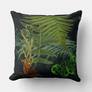 Coussin Romantic Fern, Forest Scene Pillow