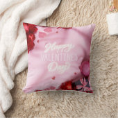 Coussin Romantic "Happy Valentine's Day" Rose  (Couverture)