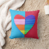 Coussin Romantic Love Twin Rainbow Hearts (Couverture)